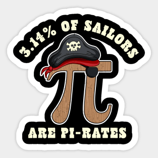 Pi Day Pirate 3.14% of Sailors are Pi Rates Math Geek Sticker